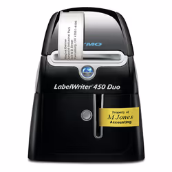 DYMO LabelWriter ™ 450 DUO UK, D1, Thermique direct/Transfert thermique, 600 x 300 DPI, Noir, Argent