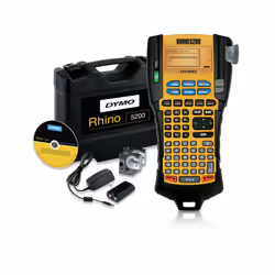 DYMO RHINO 5200 Kit, ABC, Transfert thermique, 180 x 180 DPI, Lithium-Ion (Li-Ion), Noir, Jaune