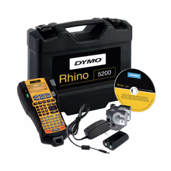 DYMO RHINO 5200 Kit, ABC, Transfert thermique, 180 x 180 DPI, Lithium-Ion (Li-Ion), Noir, Jaune