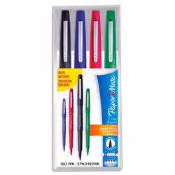 Papermate Flair, Moyen, 4 couleurs, Couleurs assorties, Pointe ogive, 0,7 mm, Couleurs assorties