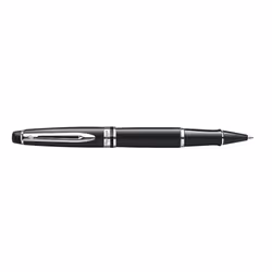Waterman Expert, Noir, Argent, Noir, Métal, Vernis, Fin, Ambidextre
