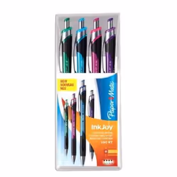 Papermate INKJOY 550 RT, Stylo à bille retractable avec clip, Multicolore, Bleu, Vert, Rouge, Violet, Moyen, 4 pièce(s)