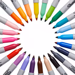 Sharpie Fine Point marqueur indélébile Pointe en forme de chiffre Bleu