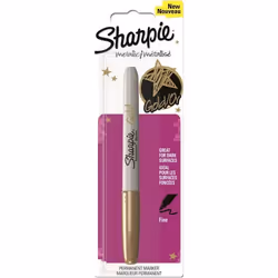 Sharpie Metallic, Or, Pointe fine, Or, Blanc, 1 pièce(s)