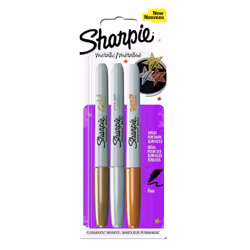Sharpie Metallic, Bronze, Or, Argent, Métallique, 2 mm, 3 pièce(s)