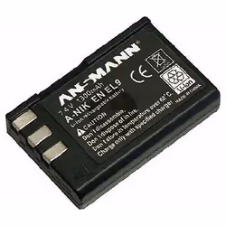 Ansmann A-Nik EN EL 9, 1000 mAh, 7,4 V, Lithium-Ion (Li-Ion)