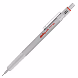 Rotring 1904445, Stylo à bille rétractable avec clip, Argent
