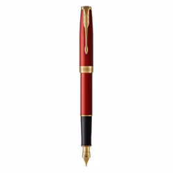 Parker 1931473, Noir, Or, Rouge, Bleu, Or, Vernis, Plume arrondie, Acier plaqué or, Fin