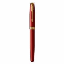 Parker 1931474, Noir, Or, Rouge, Bleu, Or, Vernis, Plume arrondie, Acier plaqué or, Moyen