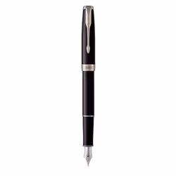 Parker Sonnet, Noir, Système de remplissage cartouche, Bleu, Palladium, Acier inoxydable, Moyen
