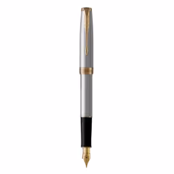 Parker 1931505, Noir, Or, Acier inoxydable, Bleu, Métal, Acier inoxydable, Or, Plume arrondie, Or/acier inox
