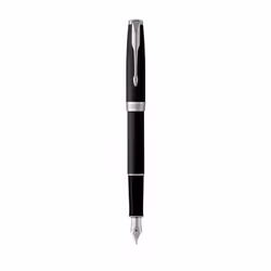 Parker Sonnet, Noir, Système de remplissage cartouche, Bleu, Vernis, Palladium, Moyen, Ambidextre