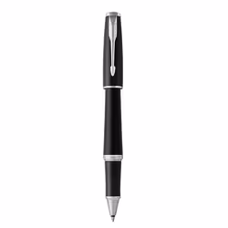 Parker Urban, Stylo à bille, Noir, Chrome, Noir, Laiton, Acier inoxydable, Fin, Ambidextre