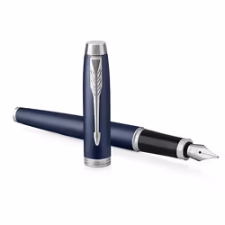Parker IM, Bleu, Système de remplissage cartouche, Bleu, Aluminium, Laiton, Métal, Plume arrondie, Acier inoxydable