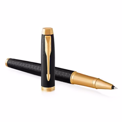 Parker IM, Stylo à bille, Noir, Or, Noir, Laiton, Or, Acier inoxydable, Fin, Ambidextre