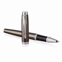 Parker IM, Stylo à bille, Marron, Noir, Laiton, Or, Acier inoxydable, Fin, Ambidextre