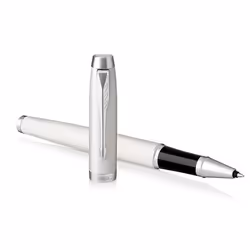Parker IM, Stylo à bille, Blanc, Noir, Laiton, Or, Acier inoxydable, Vernis, Fin