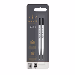 Parker 1950325, Noir, Moyen, Noir, Argent, Style à bille, Ampoule, 2 pièce(s)