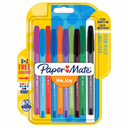 Papermate inkjoy 100, Clip, Stylo à bille, Noir, Bleu, Vert, Rouge, 8 pièce(s)