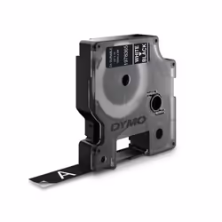 DYMO D1 - Durable Étiquettes - Branco sobre preto - 12mm x 3m, Blanc sur noir, Noir, Vinyl, Belgique, -40 - 80 °C, DYMO