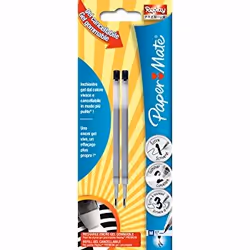 Papermate 1984519, Noir, Moyen, 0,7 mm, Stylo à gel, Ampoule, Replay Premium