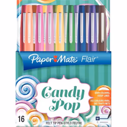 Papermate Flair Candy Pop, Moyen, 16 couleurs, Multicolore, Pointe ogive, 1 mm, Multicolore