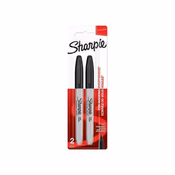 SHARPIE - 2 marqueurs permanents - Noir - Pointe Fine - sous blister
