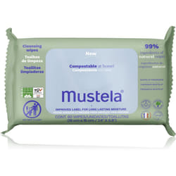 Mustela Compostable at Home Cleansing Wipes pour bébé 60 pcs