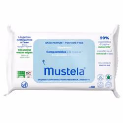Mustela Lingettes Nettoyantes Compostables Sans Parfum 60 Lingettes