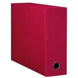 Oxford - Boîte de classement carton papier grain toile dos 9 cm - rouge - Lot de 5