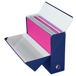 Oxford - Boîte de classement carton papier grain toile dos 9 cm - bleue - Lot de 5