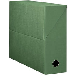 Oxford - Boîte de classement carton papier grain toile dos 9 cm - verts - Lot de 5