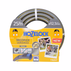 Hozelock Tuyau Tricoflex Ultramax de 25 m (ø 12.5 mm), 25 m, Gris, Jaune, Tuyau seulement, PVC, 1,25 cm, -20 - 40 °C