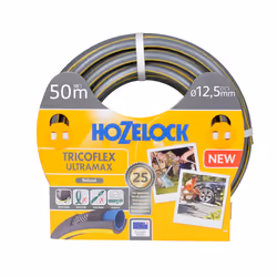 Hozelock Tuyau Tricoflex Ultramax de 50 m (ø 12.5 mm), 50 m, Gris, Jaune, Tuyau seulement, PVC, 1,25 cm, -20 - 40 °C