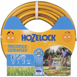 Hozelock Tuyau Tricoflex Ultraflex de 15 m (ø 12.5 mm), 15 m, Gris, Jaune, Tuyau seulement, PVC, 1,25 cm, France
