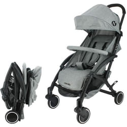 NANIA Poussette compacte Lili - 0-36 mois - Jusquà 15kg - Dossier inclinable - Roues pivotantes à suspensions - Gris