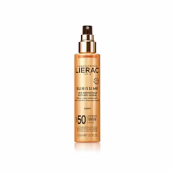 Lierac SUNISSIME Lait protecteur Anti-âge global SPF50 150 ml, Lait de protection solaire, Visage et corps, Bouteille, Anti-â ...