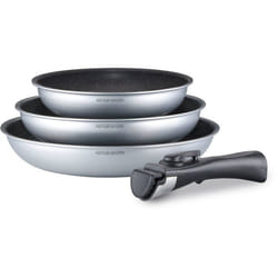 Batterie de cuisine - Tous feux dont induction - Arthur Martin - AM521S - Aluminium - Anti-adhérent - 3 pièces - Poignée amovible