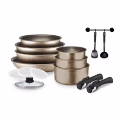 Arthur Martin AM133CH Batterie de cuisine 15 pieces : 3 poeles 20-24-28 cm - 3 casseroles 16-18-20 cm - sauteuse 24 cm - couv ...