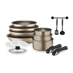 Arthur Martin - Batterie de cuisine AM133CH 15 pieces - Aluminium - Poignée amovible - Tous feux dont induction