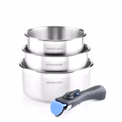 Batterie de cuisine ARTHUR MARTIN de 3 casseroles 16-18-20 cm + poignée