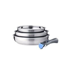 Batterie de cuisine ARTHUR MARTIN de 3 poeles 20-24-26cm + 1 poignée