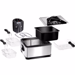 Fagor FG124 friteuse Double 4 L 2000 W Noir, Acier inoxydable