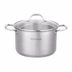 Arthur Martin Marmite 36 cm avec couvercle - Acier inoxydable - intérieur - intérieur avec graduation - anses en acier riveté ...