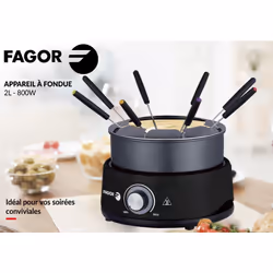 Appareil A Fondue Fagor - Fgfd8 - Capacité 1,6l - Jusqu'a 8 Personnes - Thermostat Réglable - 800w - Vue supplémentaire 2