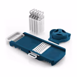 Mandoline pliable ARTHUR MARTIN AMM530 - 6 en 1 : Mandoline pliable avec 3 lames de râpe (fin, épais, déchiqueteur) et 3 lame ...