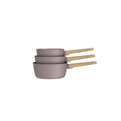 Batterie de cuisine Arthur Martin Set de 3 casseroles AM0208 Taupe