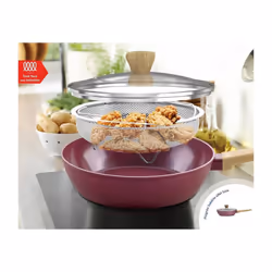 Sauteuse - Tous Feux Dont Induction - Arthur Martin - Am3056 - Revetement Céramique - Ø 24 Cm - Couvercle Et Panier Inox - Pru - Vue supplémentaire 2