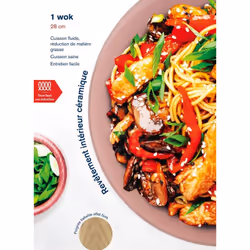 Wok - Tous Feux Dont Induction - Arthur Martin - Am4944 - Revetement Céramique - Ø 28 Cm - Rose - Vue supplémentaire 2