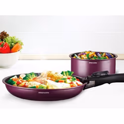Batterie De Cuisine - Tous Feux Dont Induction - Arthur Martin - Am2991 - Aluminium Revetement Anti-adhésif - 10 Pieces - Prune - Vue supplémentaire 2